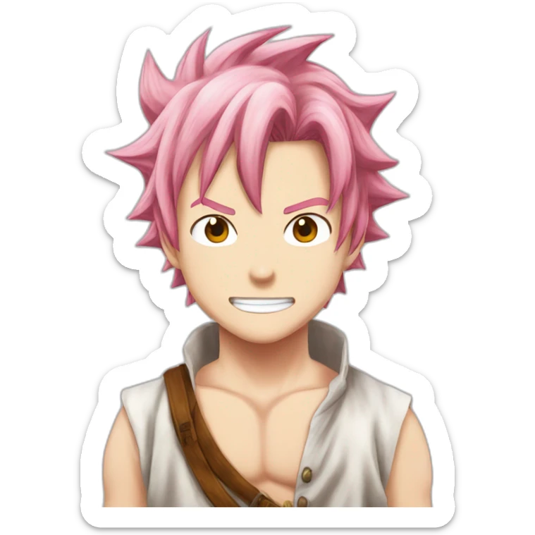 natsu dragneel pink hair manga fairy tail sticker