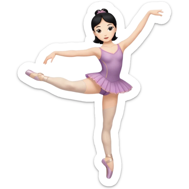 WOMAN BALLET DANCER BLACK HAIR AND NOT IN TUTU ONLY TWO LEGS sticker