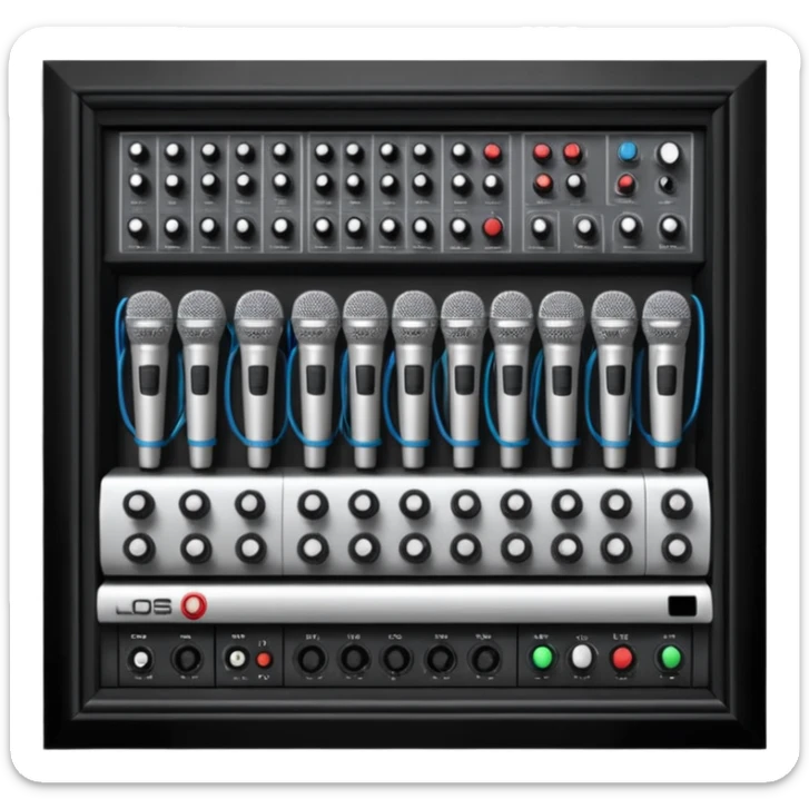 create a series of images for Theatre audio equipment Inventory  sticker