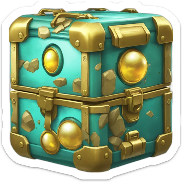 Pokemon Game LootCase Color Cyan Rich Treasure Legendary Epic Pokeballs Pokemons and Pokemon Items Inside this have Shiny Glow sticker