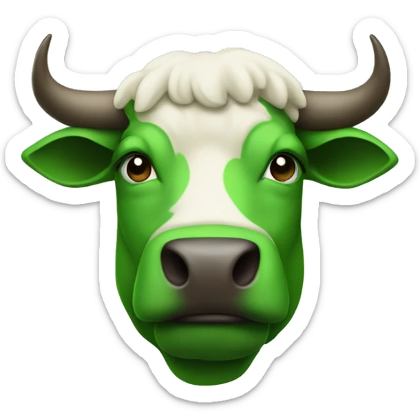 Green color bull sticker