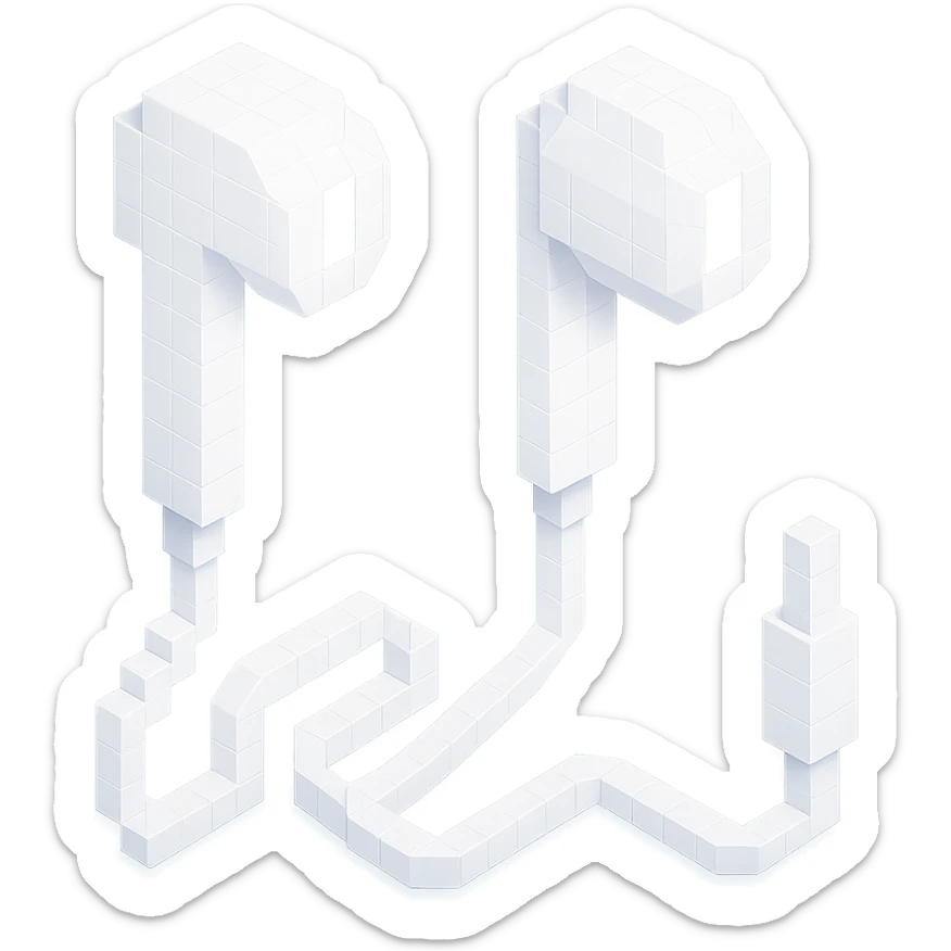 matte white EarPods headphones with a subtle glow sticker