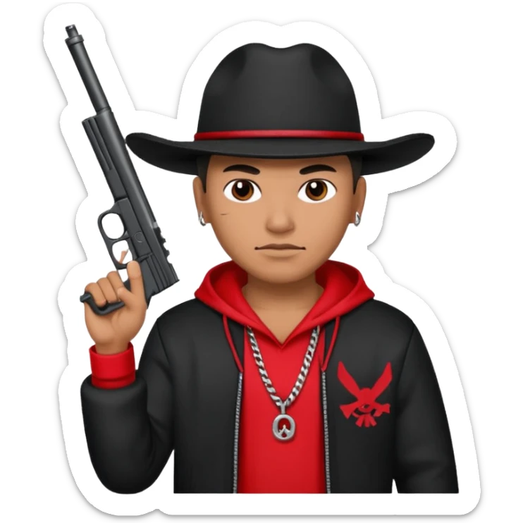 Norteño street gang repping gang signs and guns sticker