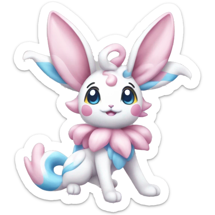 Kawaii Gorgeous Beautiful Pretty Shiny Sparkly Sylveon-Pokémon full body sticker