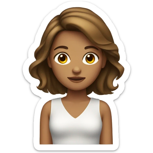 Girl with tan skin and brown hair  sticker