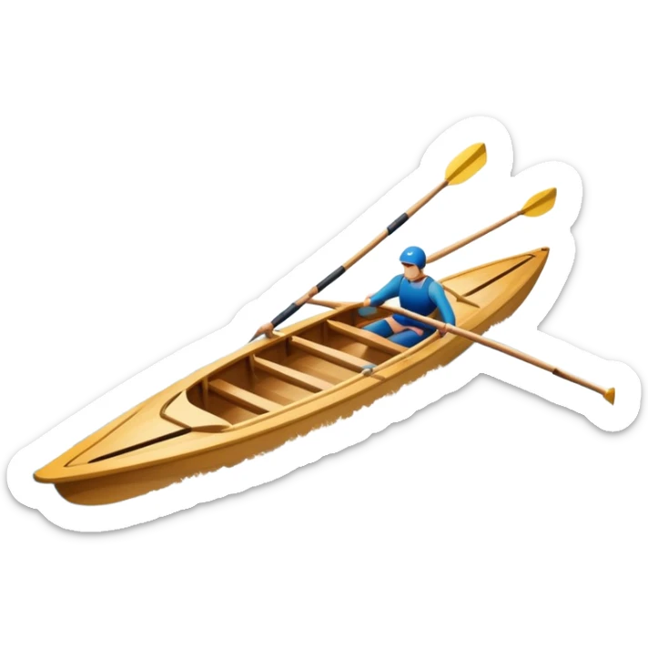 An icon showing a close-up of crossed oars, a sleek racing shell, and rippling water, symbolizing rowing. The design includes droplets in motion and a streamlined boat tip cutting through waves. Transparent background emphasizes strength, precision, and the spirit of competitive rowing sticker