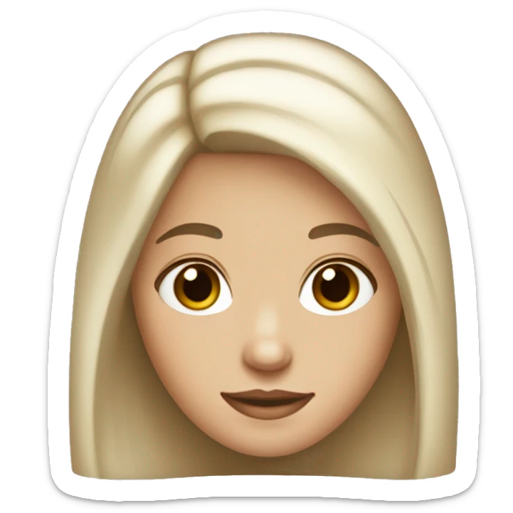 make a girl with straight hair brown hair brown eyes white skinned  sticker