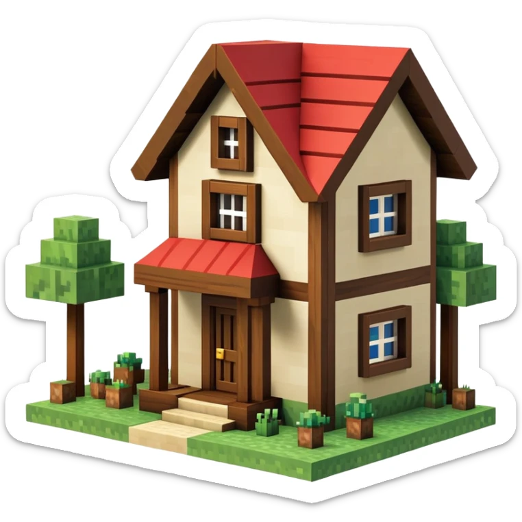 Minecraft house sticker