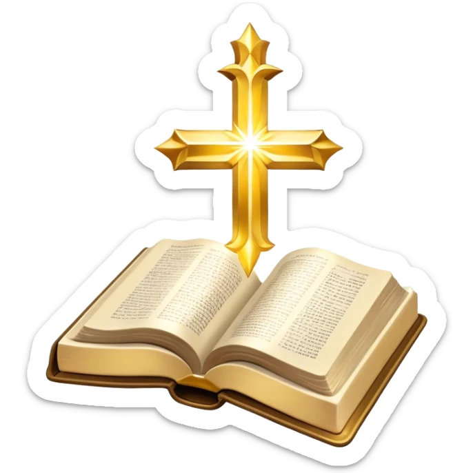 The Holy Bible Book Flipped Open With Glorious Divine Gold Shine beaming out of it  sticker