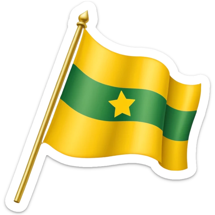 Circassian flag emoji with green background, yellow stars and stripes sticker