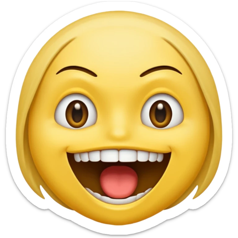 a face with a large opened mouth in emoji of whatsapp style (yellow). Larger is, better is sticker