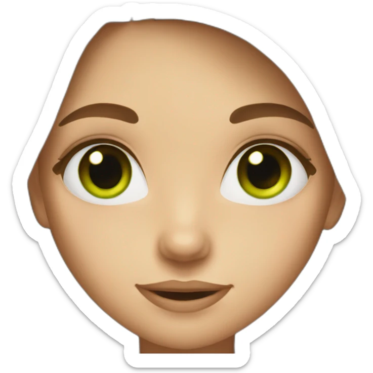 Girl with long Brown hair and green eyes sticker