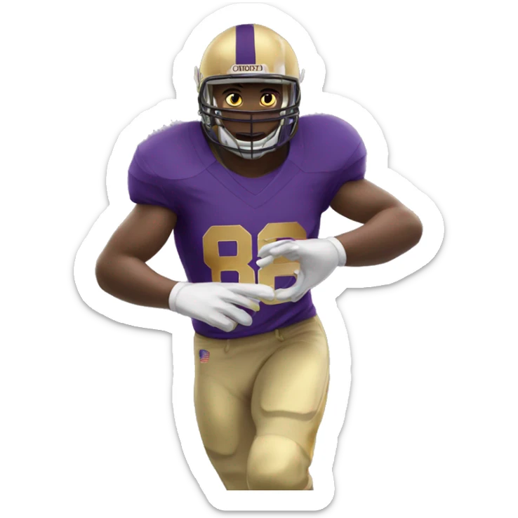 american-football-player-purple-and-gold-jersey-number-8 sticker