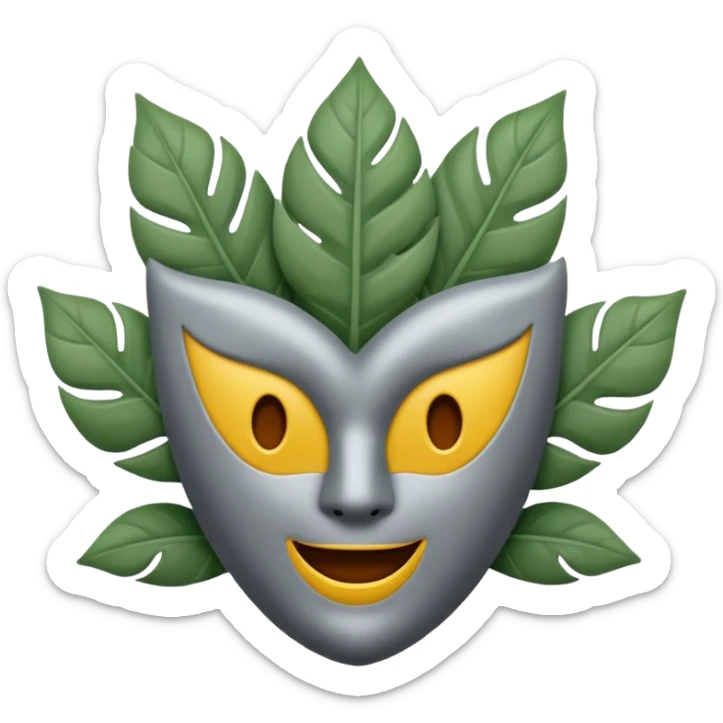 emoji de un trébol gris de 4 hojas sin cara ni cosas raras 🍀 como ese pero de 5 hojas y gris  sticker