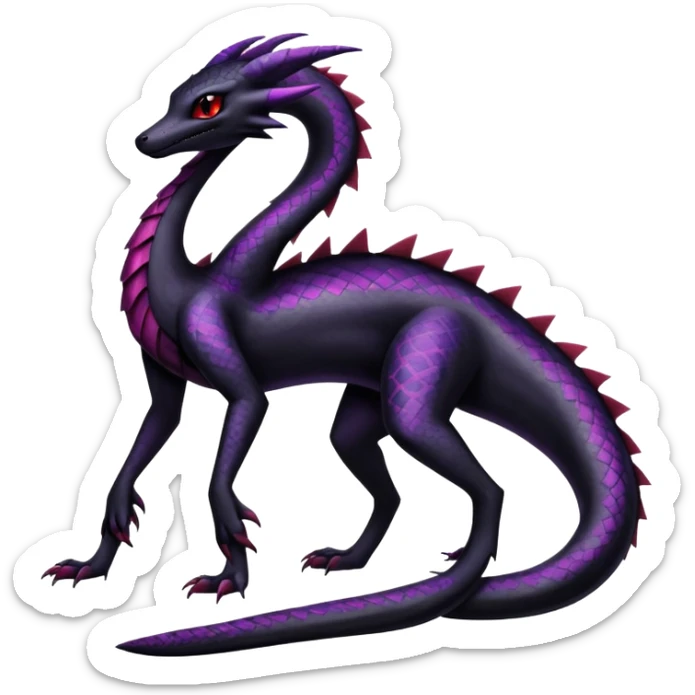 Shiny gothic Salazzle-Salandit-Umbreon-Fakémon-hybrid-creature (full body) 4 legs sticker