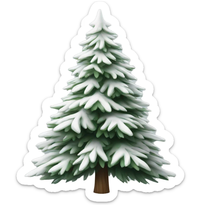  actual white fir christmas tree isolated.  sticker