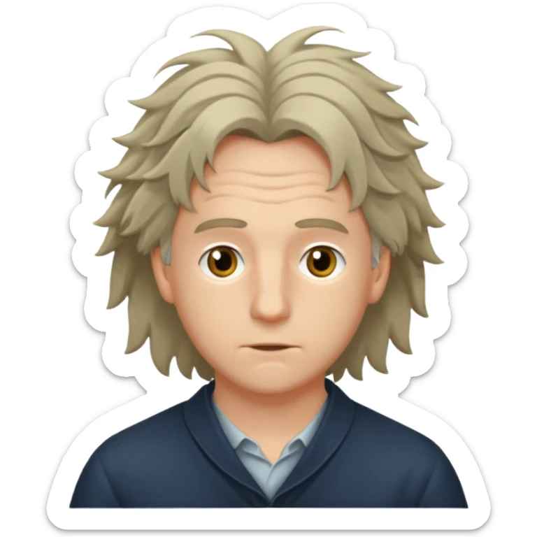 Johann Gottlieb Fichte three-quarter view, disheveled hair sticker