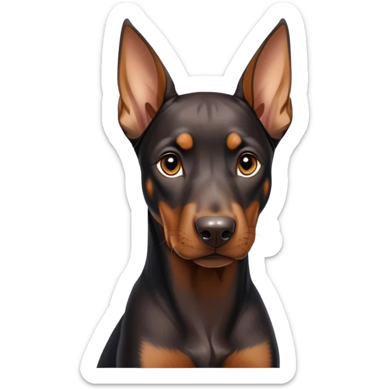 cinematic-noble-doberman puppy-portrait-emoji,-poised-and-regal,-with-a-strong,-athletic-build-and-a-lustrous,-well-groomed-black and tan fur,-deep-set-soulful-brown-eyes,-simplified-yet-sharp-and-sophisticated-features,-highly-detailed, sticker