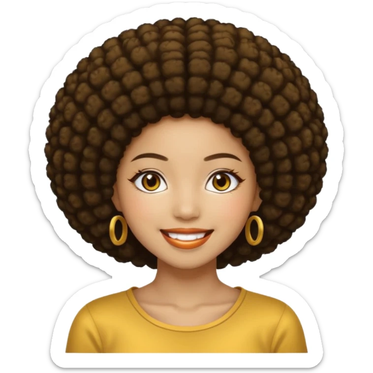 une image d'une fille métisse afro japonaise très belle de 20 ans réaliste sticker