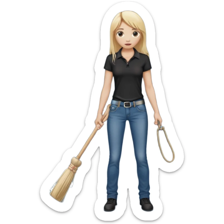 Bdsm male dominant wearing jeans black T-shirt and holding a flogger watching from outside blonde long hair sub with a collar showering with suds all over her sticker