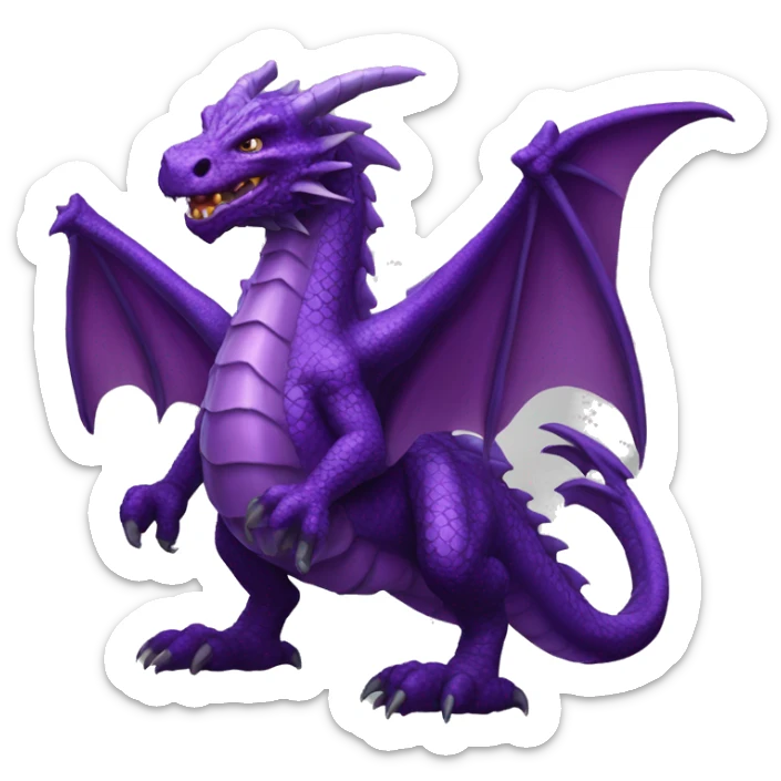 good Purple dragon in style of Heroes of Might and Magic I sticker