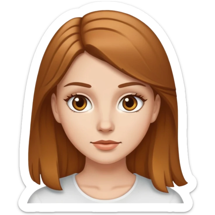 white girl with golden brown hair and brown eyes sticker