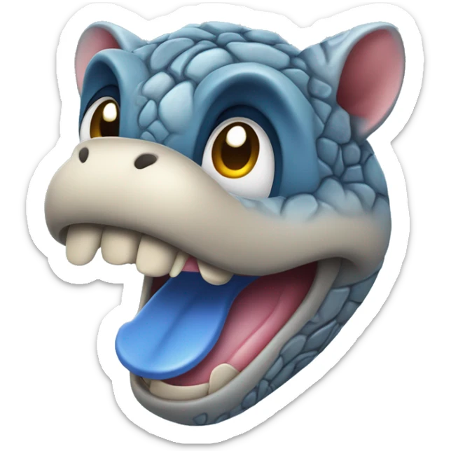 Draw a blue tongue emoji with detailed texture, slight shading to give it a 3D look, and a smooth gradient from light to dark blue sticker