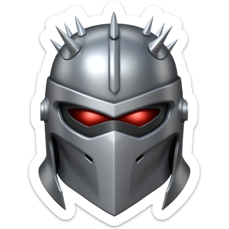 master shredder's helmet from teenage mutant ninja turtles, no eyes or face, just the helmet and related material sticker