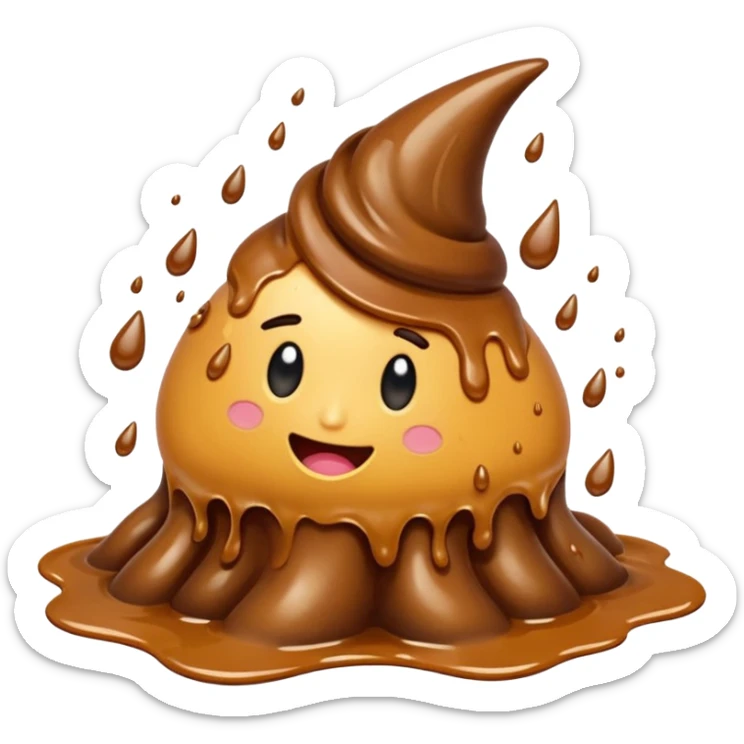 Mix the water drops emoji with the poop emoji to make a liquid diarrhea emoji sticker