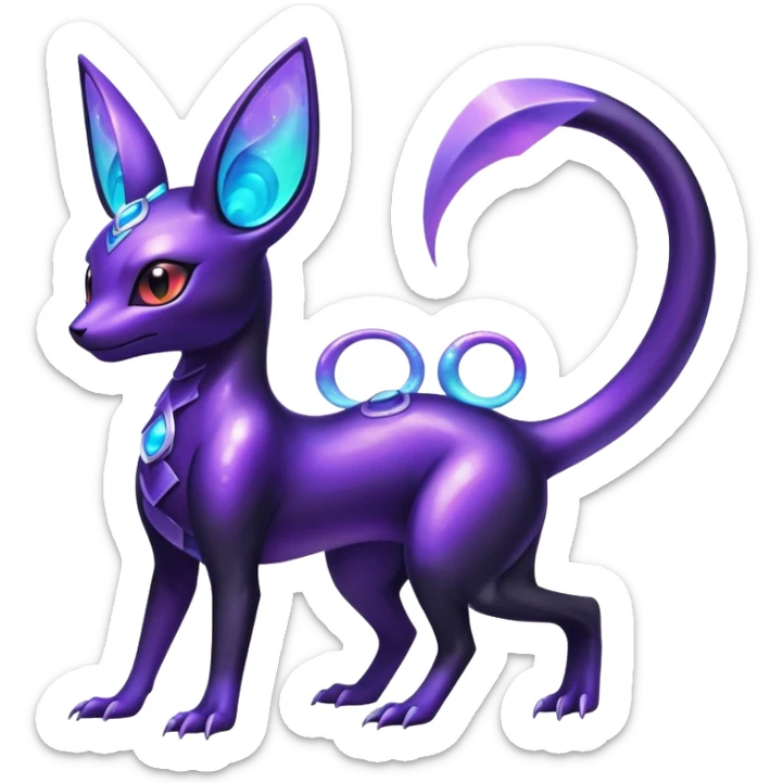 Shiny Ethereal Celestial Futuristic Salandit-Umbreon-Espeon-Hybrid (Full body) sticker