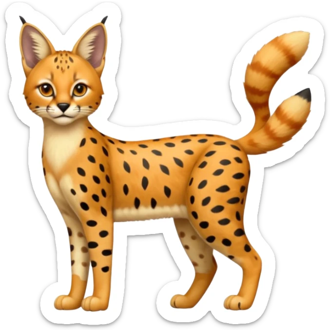 Serval-Caracal-Caraval-Seracal-animal-Fakémon-hybrid (full body) sticker