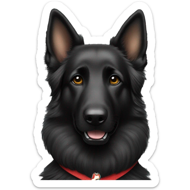 long haired black German shepherd dog wearing no 1 Kansas City Chiefs jersey  sticker