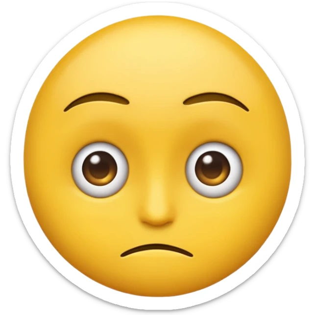 A emoji turned to the side looking to its side giving a side eye that looks mean sticker