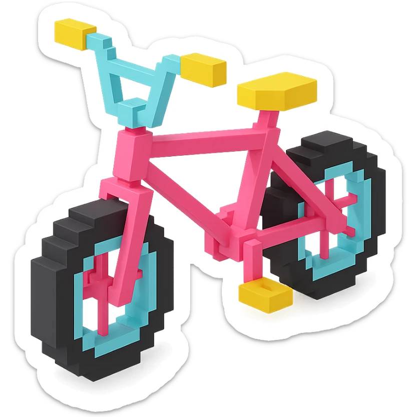 розовый велосипед BMX, no background sticker