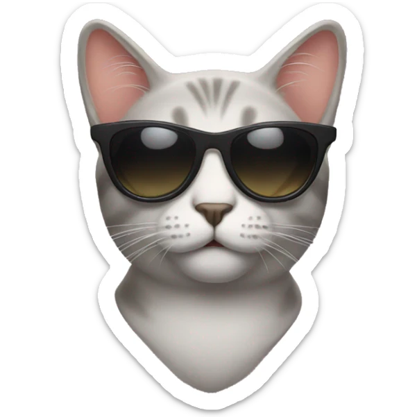 Cat with sunglasses sticker