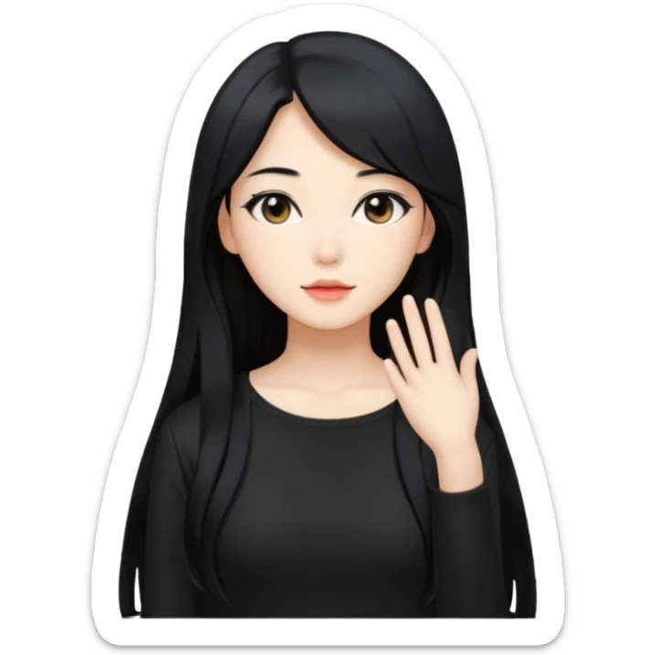 portrait of adult woman, Kpop style sticker