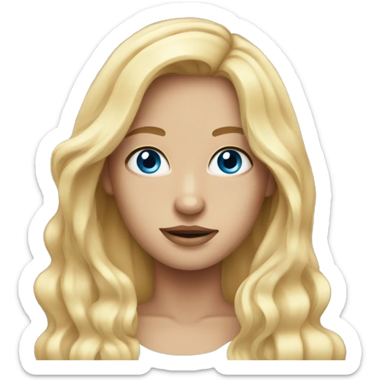 Pretty blonde with long hair blue eyes and freckles sticker