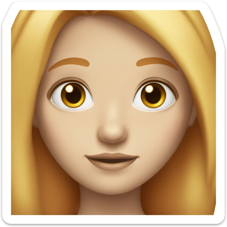 pale girl with red hair with a blonde streak and brown eyes sticker