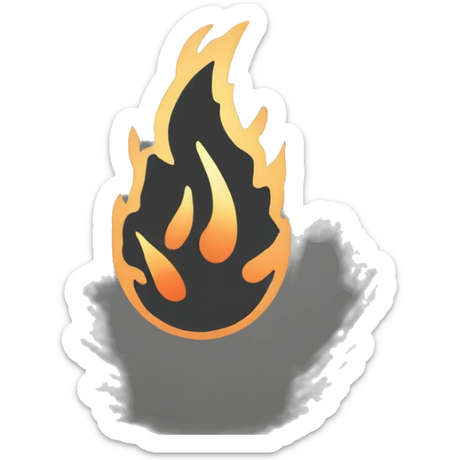 outline of fire sticker