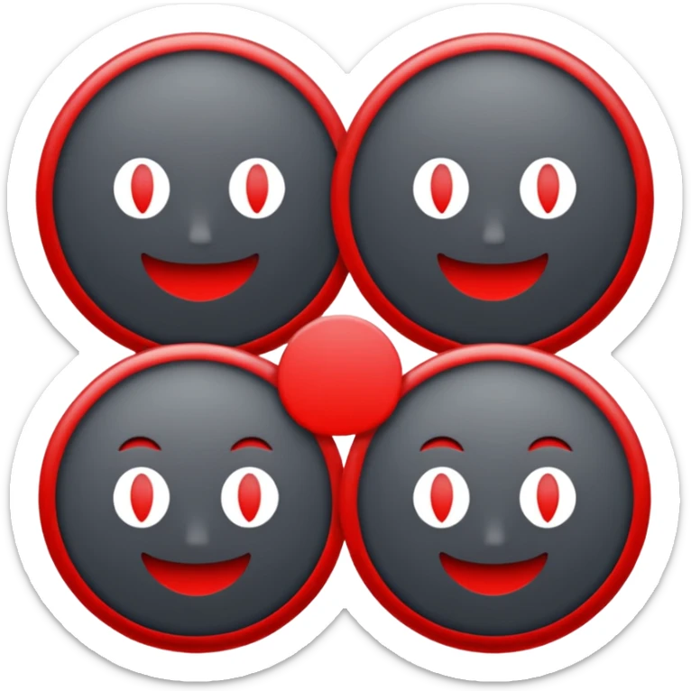 Create a font style for an FM radio station. Use dark gray and red colors. On one side, include a circle to fit the media outlet's logo. sticker