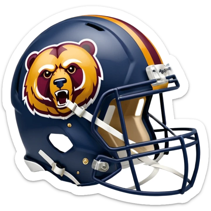 Washington commanders, football helmet facing Chicago Bears football helmet sticker