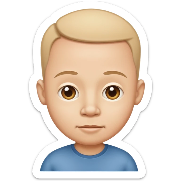 Funny caricature style cartoon, big head small body sticker