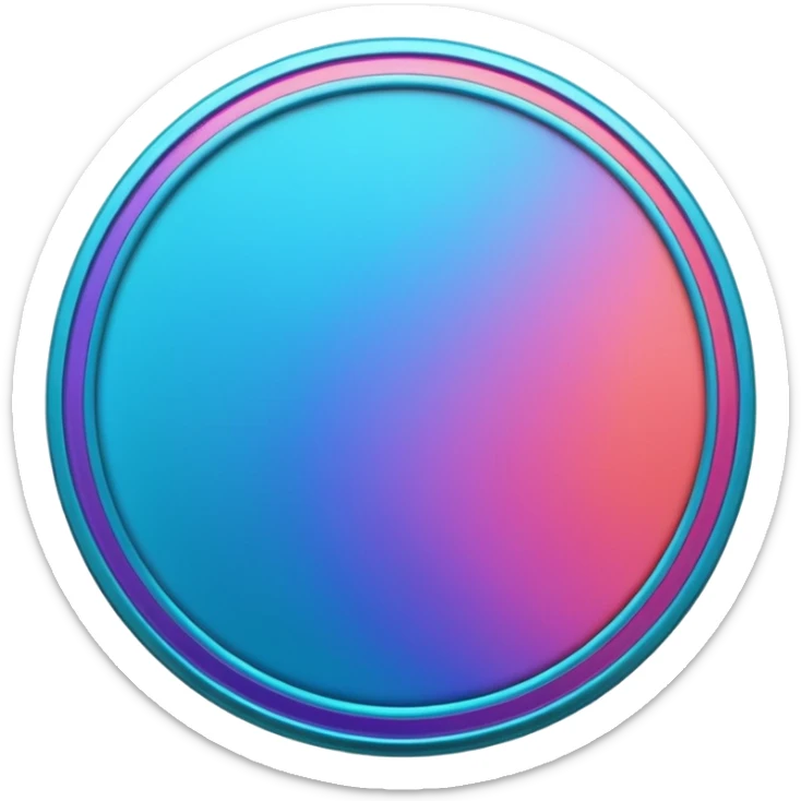 
coin color in in gradient of turquoise, blue, pink, purple, and coral
Rotate coin 125 degree   sticker