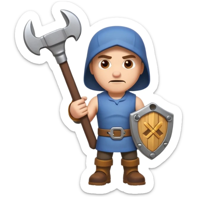 A Mechanic Wrench In A Clash Of Clans and medival Aesthetic not human sticker