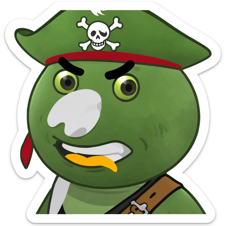 injured pirate meme emoji style with wooden leg sticker