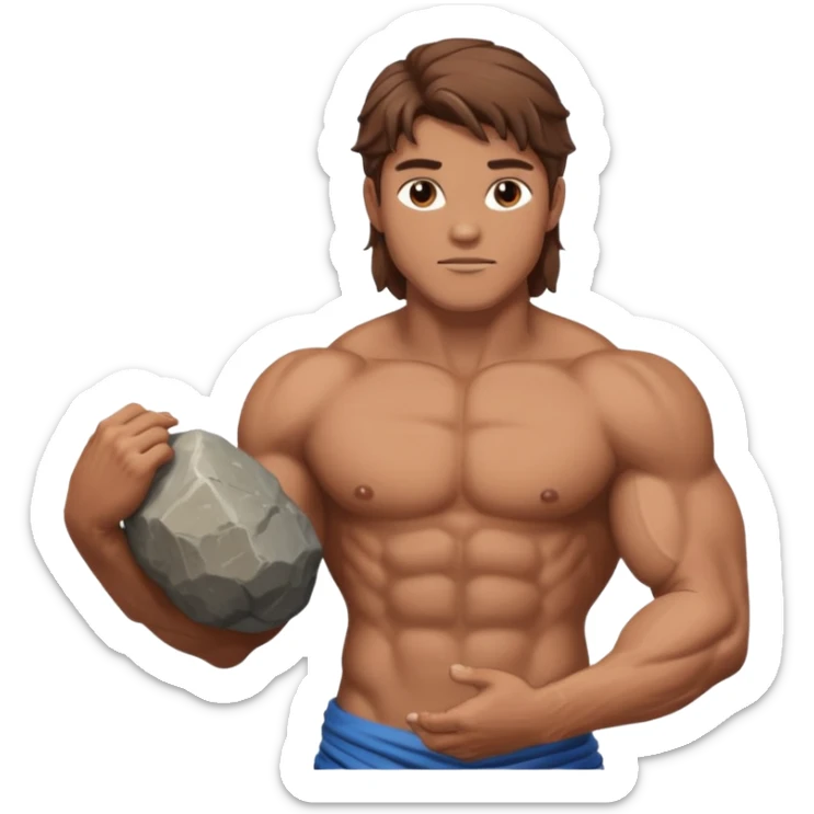 Atlas the greek god with a A big rock and shirt Without a hole WITH BROWN HAIR sticker