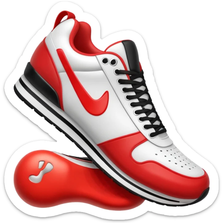 3D Apple-style emoji of a sneaker on a foot pressing down, with a footprint under it.






 sticker