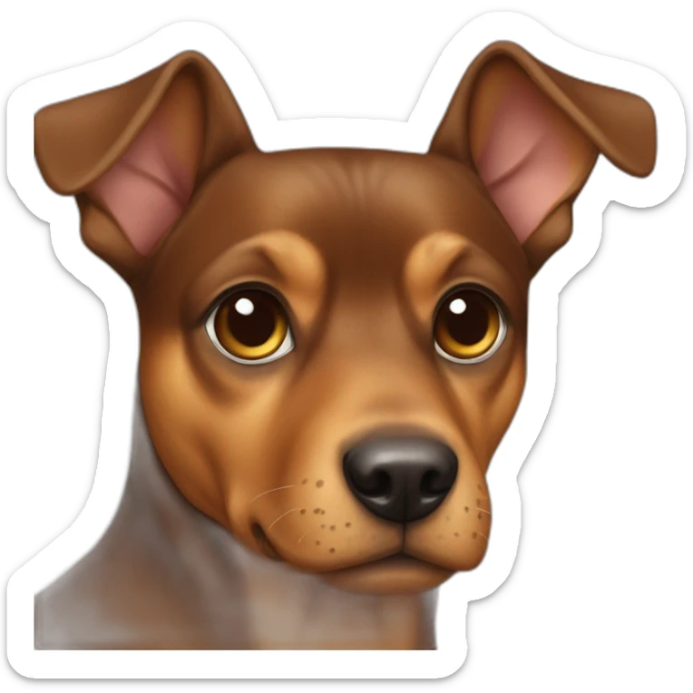 A dog with race of pincher nain with brown fur sticker