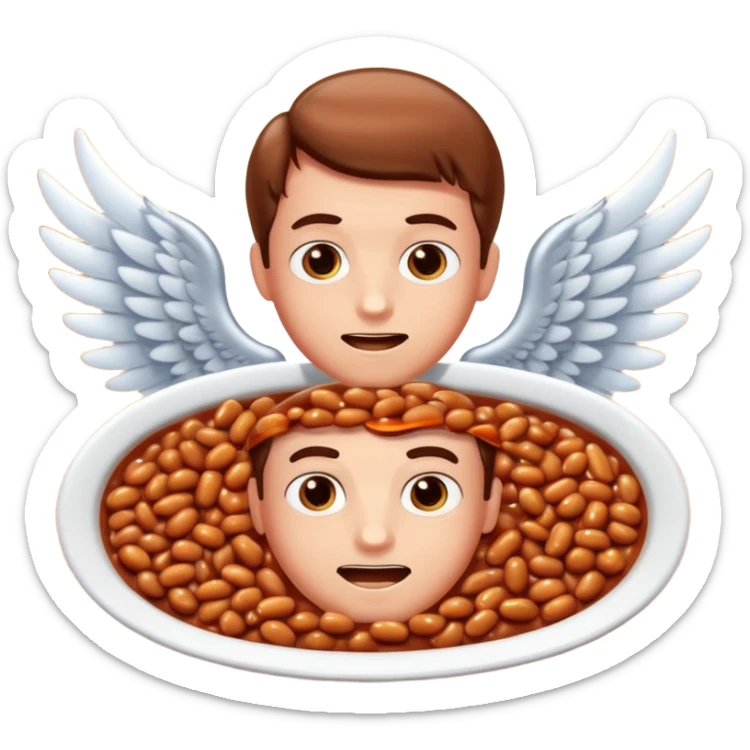 Create baked beans with teenager boys people’s faces on them and put wings on them sticker
