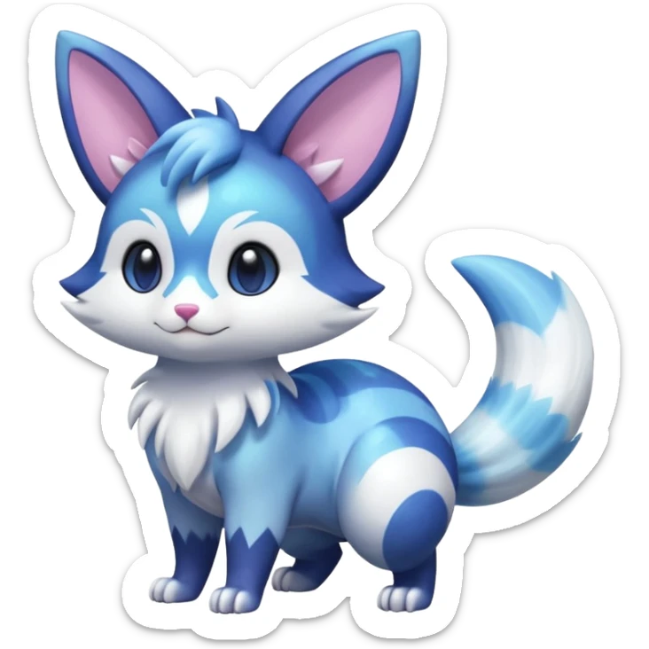 Shiny Exotic Colorful Pastel-Nebula-Gradients Furret-Meowstic-Zangoose-Hybrid (Full body) sticker
